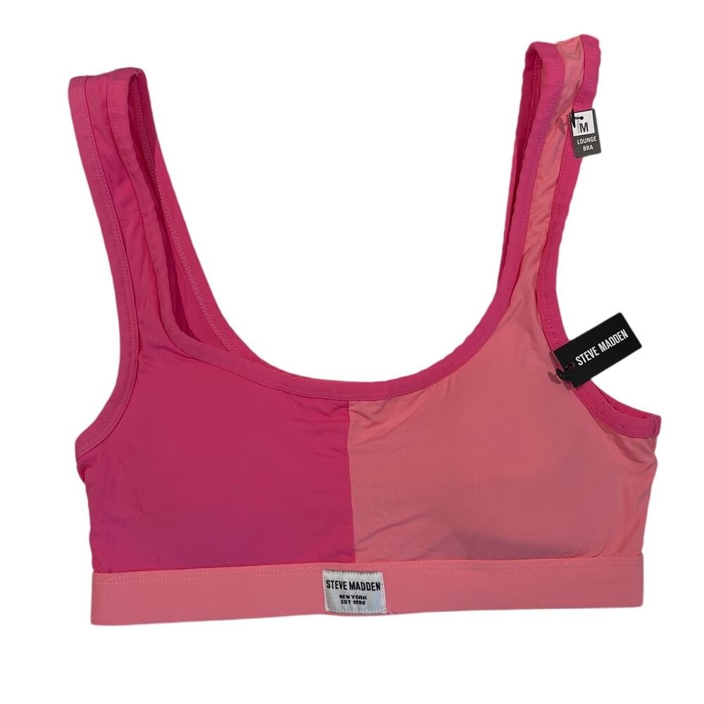 Steve Madden Two Tone Pink Bra Size M Stretch Comfort Style SM07452A2 NWT $60